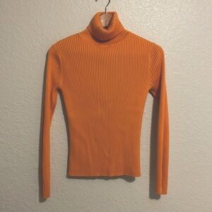 Vintage Mendocino Women’s Orange Ribbed Long Sleeve Turtleneck Size S